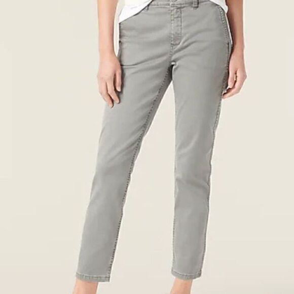 Faded Glory Pants - Gray Chino Flat Front Crop Pants